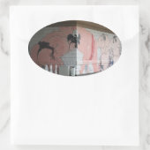 Sumo Mural Wall Art Ovale Sticker (Tas)