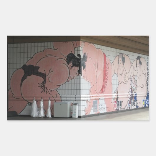 Sumo Mural Wall Art Rechthoekige Sticker (Voorkant)