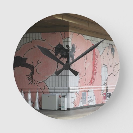 Sumo Mural Wall Art Ronde Klok (Voorkant)