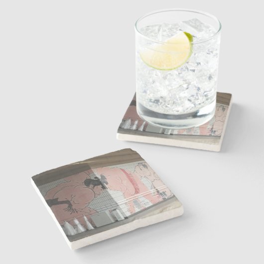 Sumo Mural Wall Art Stenen Onderzetter (Zijkant)