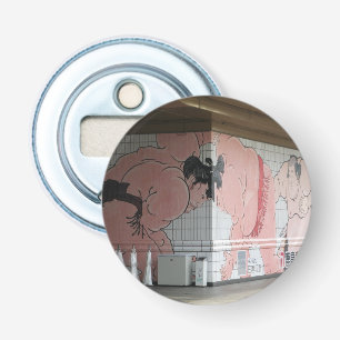 Sumo Muurschildering Kunst Button Flesopener