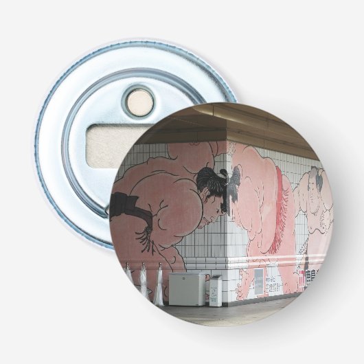 Sumo Muurschildering Kunst Button Flesopener (Voorkant)