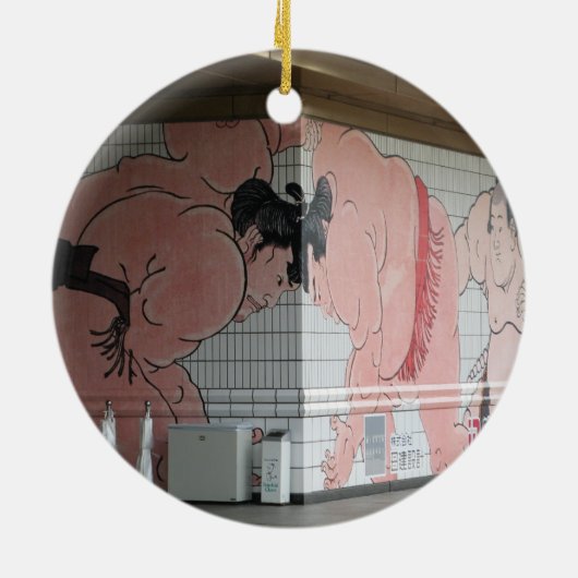 Sumo Muurschildering Kunst Keramisch Ornament (Achterkant)