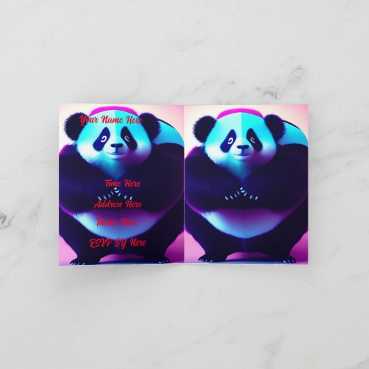 Sumo Panda The Bamboo Gnasher, uitnodiging van Bir (Binnen)