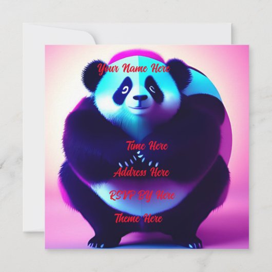 Sumo Panda The Bamboo Gnasher, uitnodiging van Bir (Achterkant)