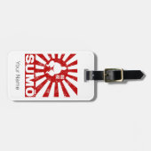 Sumo Retro Wrestler Japans  Ontwerp Bagagelabel (Voorkant horizontaal)
