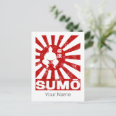 Sumo Retro Wrestler Japans Ontwerp Feestdagenkaart (Staand voorkant)