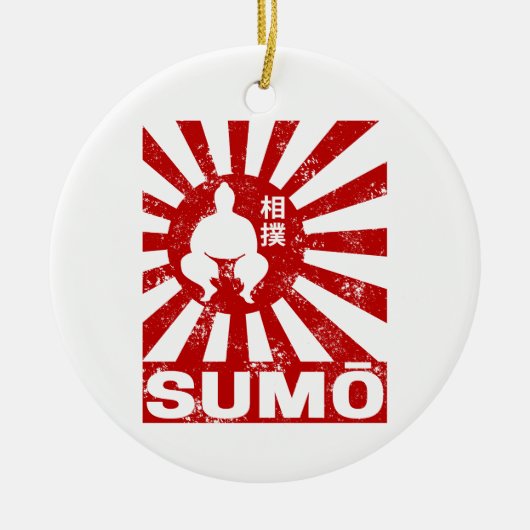 Sumo Retro Wrestler Japans Ontwerp Keramisch Ornament (Voorkant)