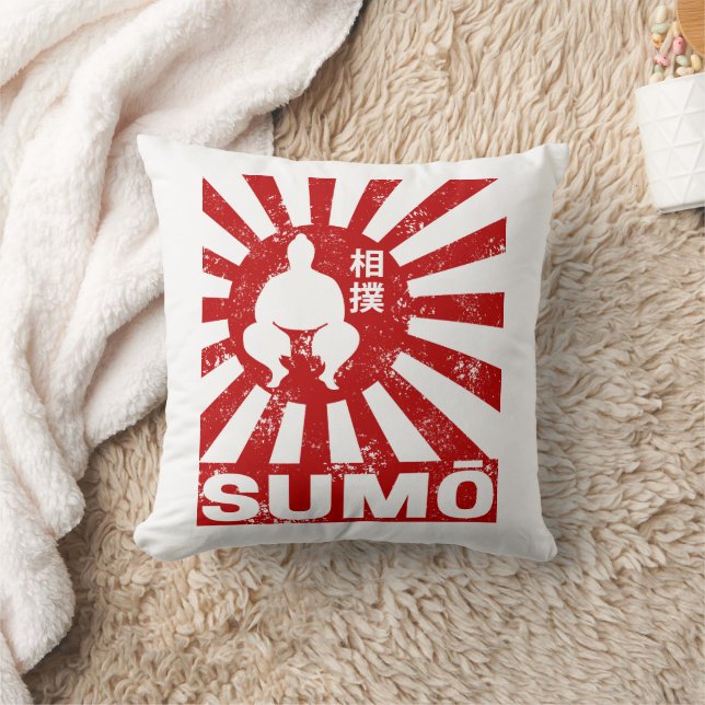 Sumo Retro Wrestler Japans  Ontwerp Kussen (Deken)