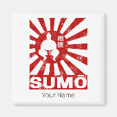 Sumo Retro Wrestler Japans  Ontwerp Magneet (Voorkant)
