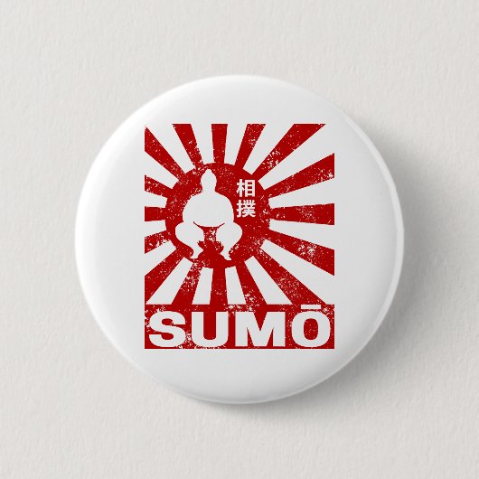 Sumo Retro Wrestler Japans  Ontwerp Ronde Button 5,7 Cm (Voorkant)
