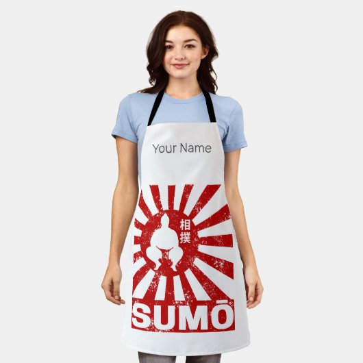 Sumo Retro Wrestler Japans  Ontwerp Schort (Gedragen)