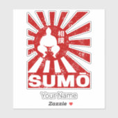 Sumo Retro Wrestler Japans  Ontwerp Sticker (Vel)