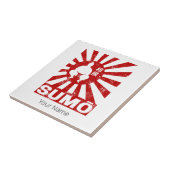 Sumo Retro Wrestler Japans Ontwerp Tegeltje (Zijkant)