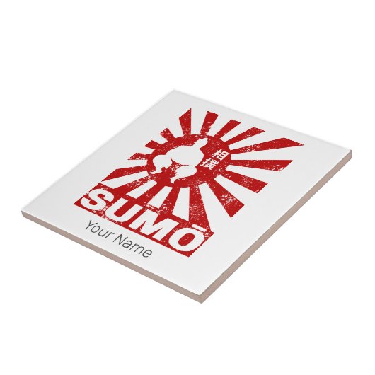 Sumo Retro Wrestler Japans Ontwerp Tegeltje (Zijkant)