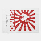 Sumo Retro Wrestler Japans  Ontwerp Theedoek (Horizontaal)