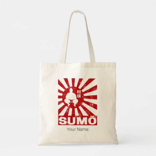 Sumo Retro Wrestler Japans  Ontwerp Tote Bag (Achterkant)