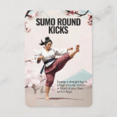 Sumo Round Kicks Fitness Kaart met Blauwe Achtergr (Voorkant)