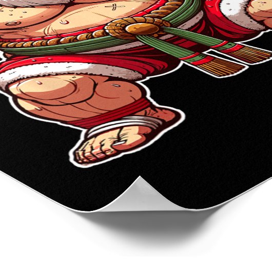 Sumo Santa Japanse worstelaar Japan Cool Kerstmis Poster (Hoek)