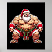 Sumo Santa Japanse worstelaar Japan Cool Kerstmis Poster (Voorkant)