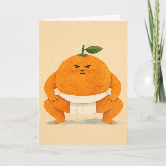 Sumo Sinaasappel Wenskaart Kaart (Voorkant)