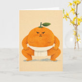 Sumo Sinaasappel Wenskaart Kaart (Gele Bloem)