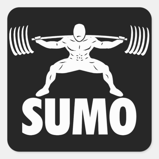 SUMO SQUAT - Powerlifting Motivatie Vierkante Sticker (Voorkant)