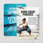 Sumo Squat Punches Fitness Kaart met Blauwe Achter (Voorkant / Achterkant)