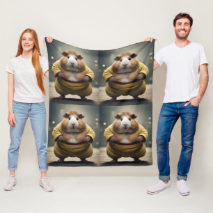 "Sumo Squeakdown: De Machtige Cavia Worstelaar" Fleece Deken