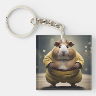 "Sumo Squeakdown: De Machtige Cavia Worstelaar" Sleutelhanger