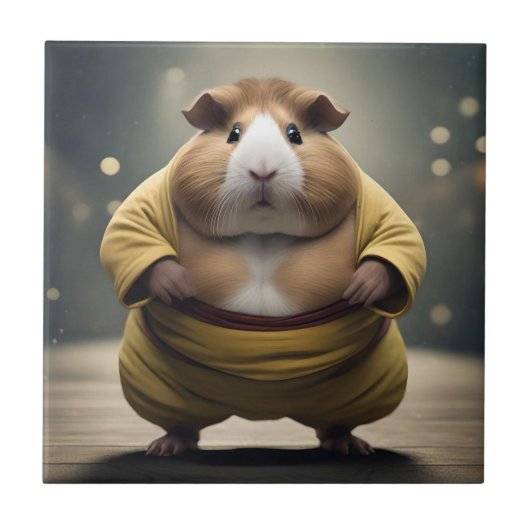 "Sumo Squeakdown: De Machtige Cavia Worstelaar" Tegeltje (Voorkant)