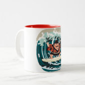 Sumo Surfer Wave Rider Coffee Mok (Voorkant links)