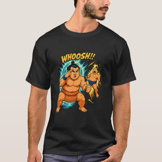 Sumo Teleport Smash – Manga Style Instant Transmis T-shirt (Voorkant)