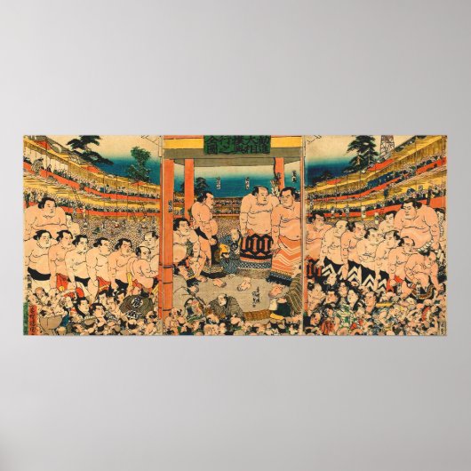 Sumô Toernooi Utagawa Kunisada 1829 Poster (Voorkant)
