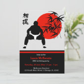 Sumo verjaardag thema kaart (Staand voorkant)