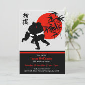 Sumo verjaardag thema kaart (Staand voorkant)