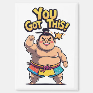 Sumo worstelaar met de motivatie "You Got This!" Magneet