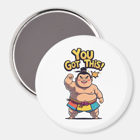 Sumo worstelaar met de motivatie "You Got This!" Magneet (Voorkant / Achterkant)