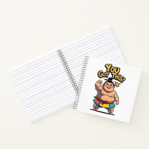 Sumo worstelaar met de motivatie "You Got This!" Notitieboek