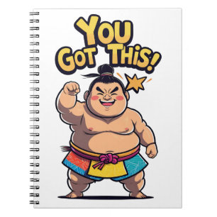 Sumo worstelaar met de motivatie "You Got This!" Notitieboek