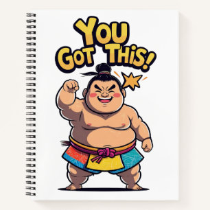 Sumo worstelaar met de motivatie "You Got This!" Notitieboek