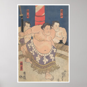 Sumo Worstelen Poster Japanse Houtblokprint