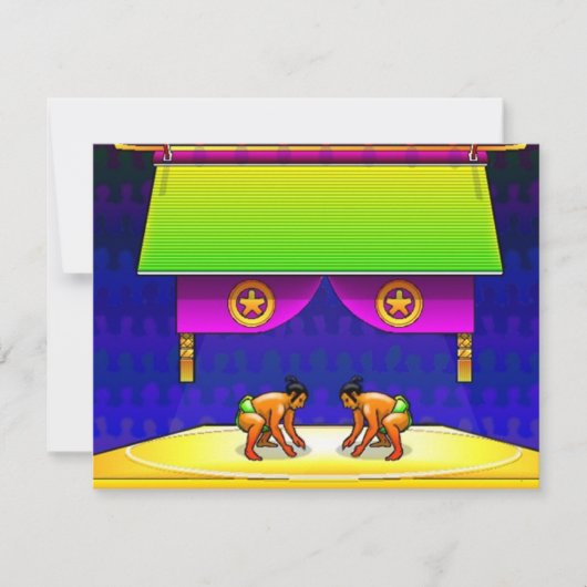 SUMO WRESTLAND PARTIJ BIRTHDAY INVITE INVITATION KAART (Voorkant)