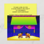 SUMO WRESTLAND PARTIJ BIRTHDAY INVITE INVITATION KAART (Voorkant / Achterkant)