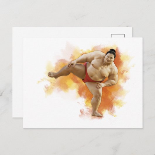 SUMO Wrestler Briefkaart (Voorkant / Achterkant)