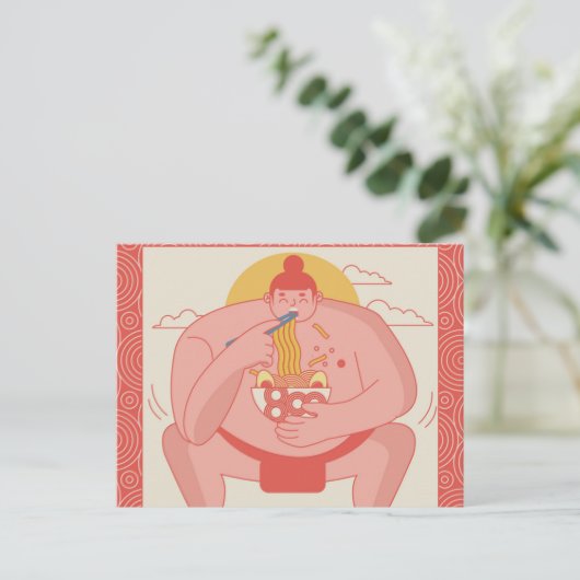 Sumo Wrestler Briefkaart (Staand voorkant)