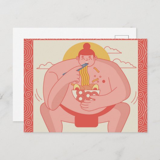 Sumo Wrestler Briefkaart (Voorkant / Achterkant)
