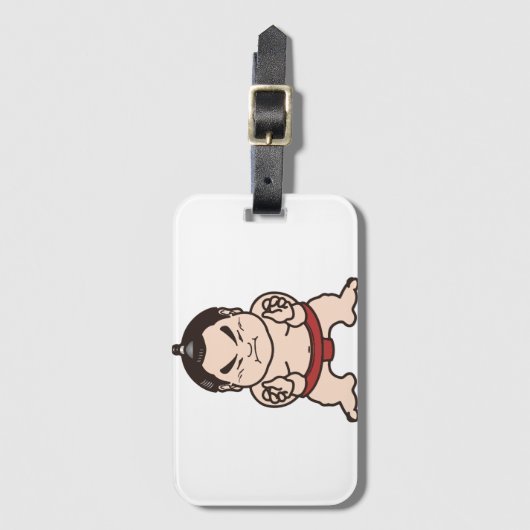 Sumo Wrestler Cartoon Japan Japans kruipen Bagagelabel (Voorkant (verticaal))
