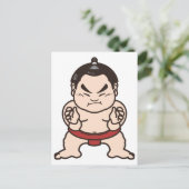 Sumo Wrestler Cartoon Japan Japans kruipen Briefkaart (Staand voorkant)