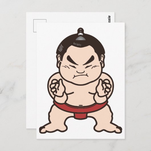 Sumo Wrestler Cartoon Japan Japans kruipen Briefkaart (Voorkant / Achterkant)
